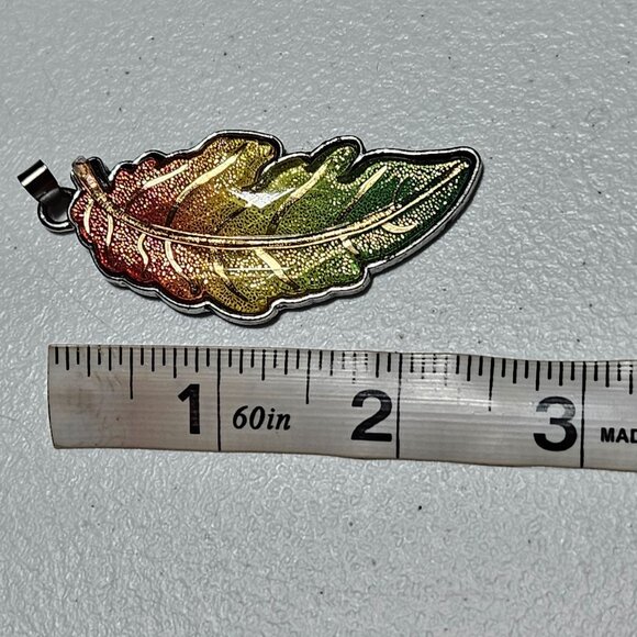 Tropical Rainbow Leaf Pendant Chinese Characters Boho Nature Fashion Jewelry - Picture 4 of 4